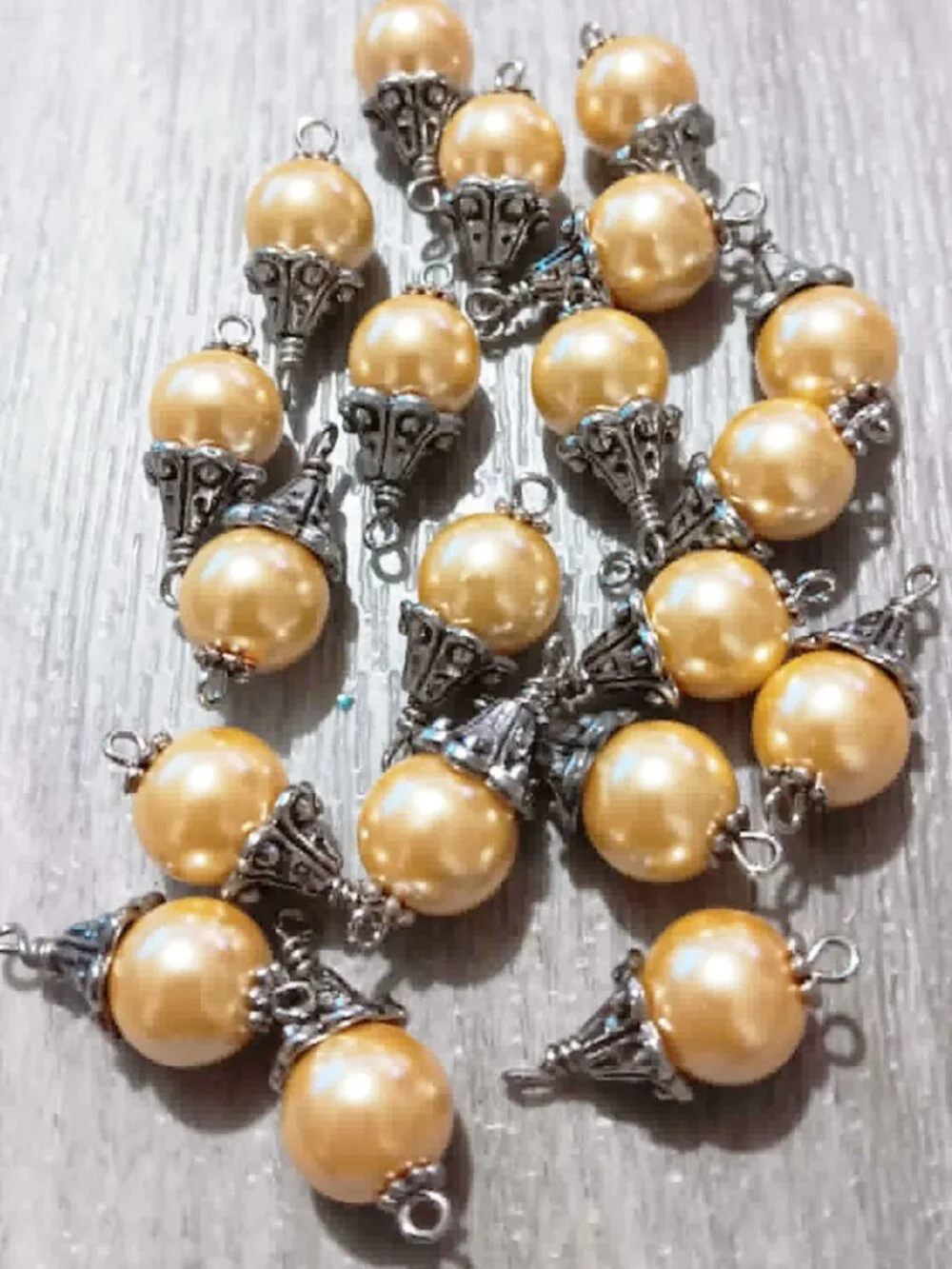 10mm Glass Pearl Bead Charms